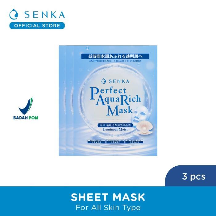 Gambar Senka Perfect Aqua Rich - Luminous Moist Sheet Mask 3pcs dari Senka by FineToday undefined Tokopedia