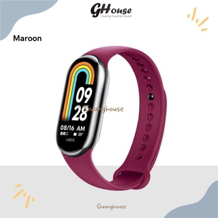 Gambar Strap Mi Band 8 Silikon Tali Jam Mi Band 8 Bahan Silikon Polos Warna - PolosMaroon, Miband8 dari GuangHouse undefined Tokopedia