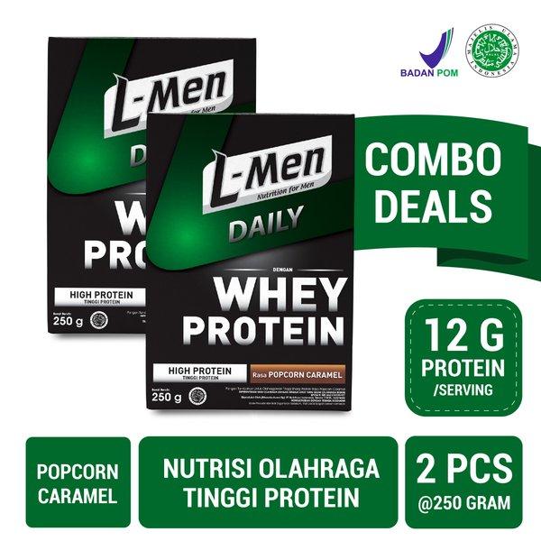 Gambar Twin Pack - L-Men Hi Protein Daily Popcorn Caramel 250g - Suplemen dari tobimukhtabar undefined Tokopedia