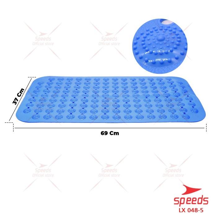 Gambar SPEEDS Keset Kamar Mandi Bath Mat Keset Kaki Anti Slip Serap Air Tidak Licin Karpet PVC 048-5 - Biru69x37cm dari Speedshome undefined Tokopedia