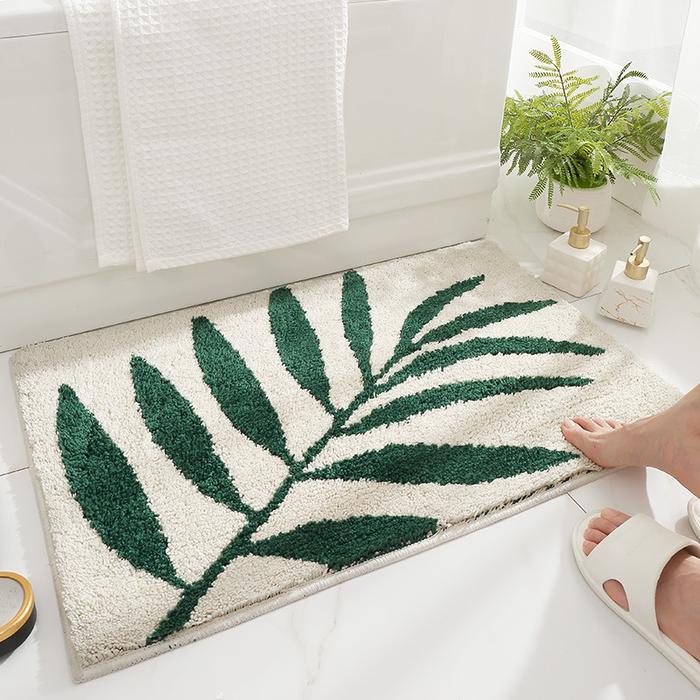 Gambar Keset Kamar Mandi Model Daun 45x65cm AA78 / Karpet Doormat Tikar Alas - daun bambu dari solusiperabot undefined Tokopedia