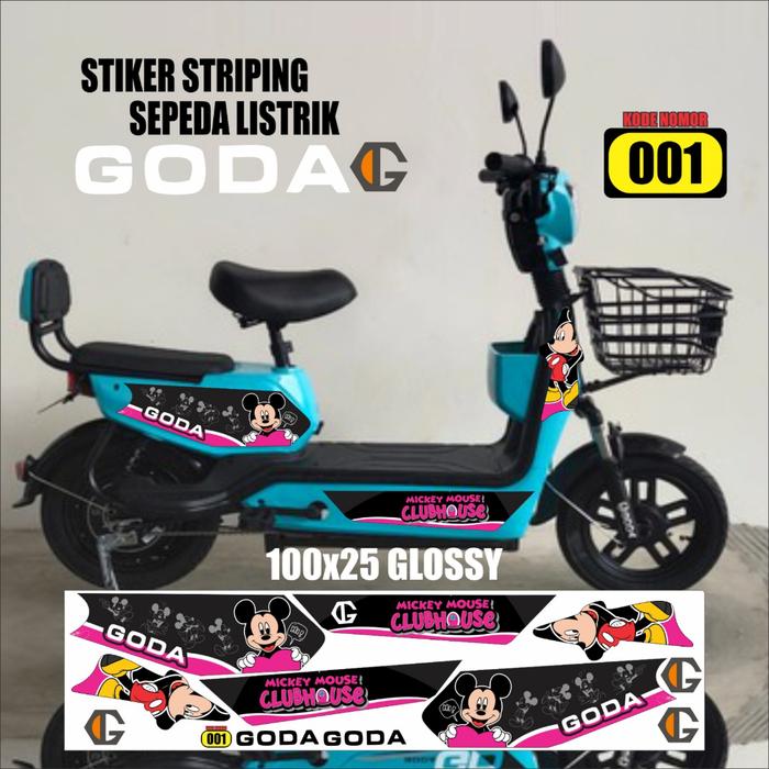 Gambar Stiker Striping Sepeda Listrik Goda Variasi Ars001 Mouse Doff/Glossy dari Koko Shop18 undefined Tokopedia