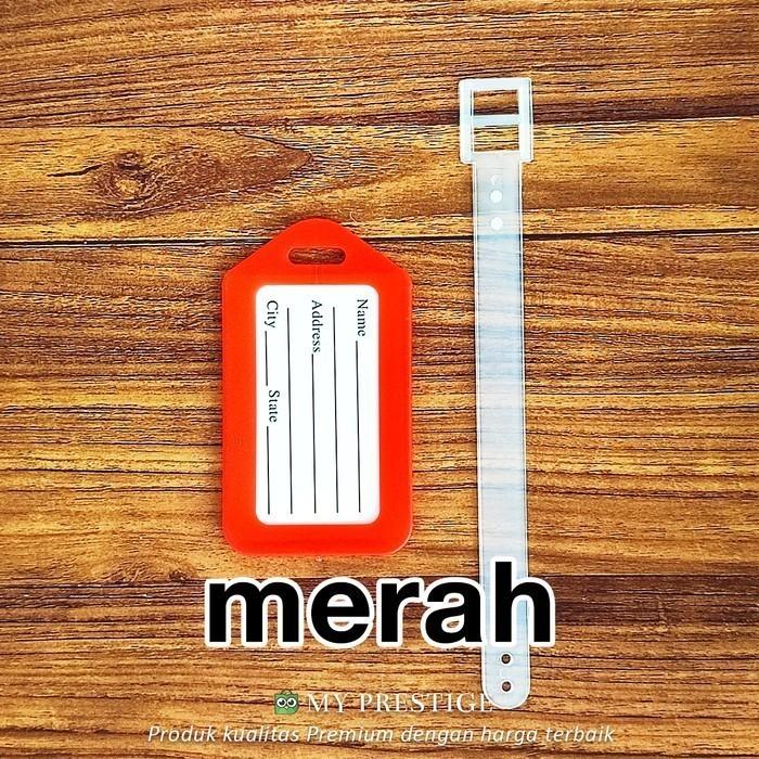 Gambar LUGGAGE TAG TRAVEL gantungan tas koper bagasi nametag PLASTIK - Merah dari MY PRESTIGE undefined Tokopedia