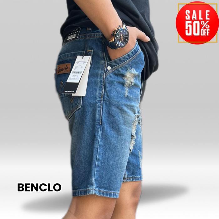 Gambar celana pendek jeans pria sobek/celana jeans pendek/benclo jeans - BROWN, 27 dari BENCLO MAN FASHION undefined Tokopedia
