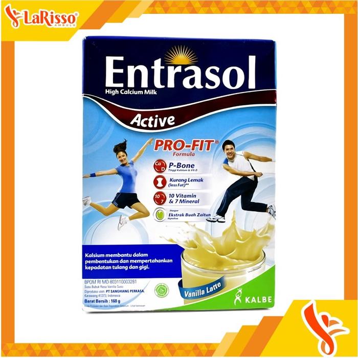 Gambar ENTRASOL ACTIVE 160GRAM SUSU BUBUK ALL VARIAN - VANILLA LATTE dari Halo, yunacaha7 undefined 5 Tokopedia