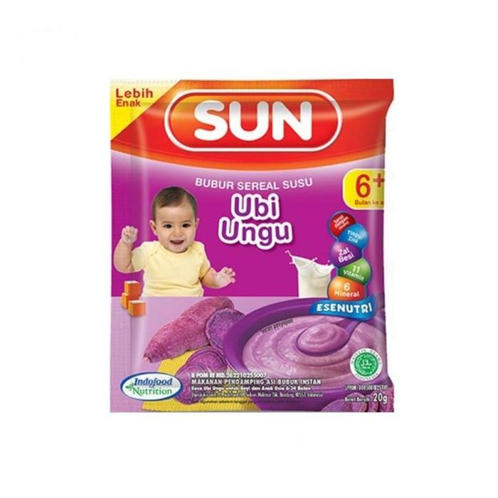 Gambar Sun Makanan Bayi Bubur MPASI Bayi 6 Bulan+ 20 gr - Ubi Ungu dari Halo, yuramaka2 undefined Tokopedia