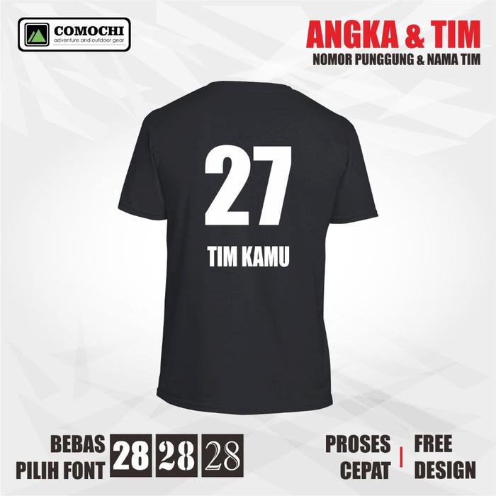 Gambar Custom Sablon Nama Angka dan Nomor Punggung Jersey Baju Olahraga - Angka dan Tim dari comochi undefined Tokopedia