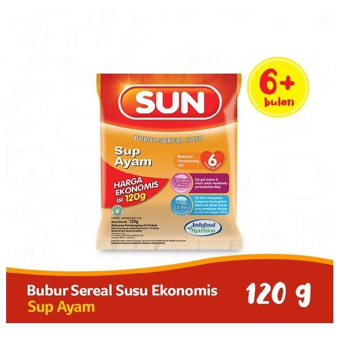 Gambar SUN Bubur Sereal MPASI 120 gr Susu Beras Merah /Kacang Hijau / Sup - ECO Sup Ayam dari Halo, yuramaka2 undefined Tokopedia