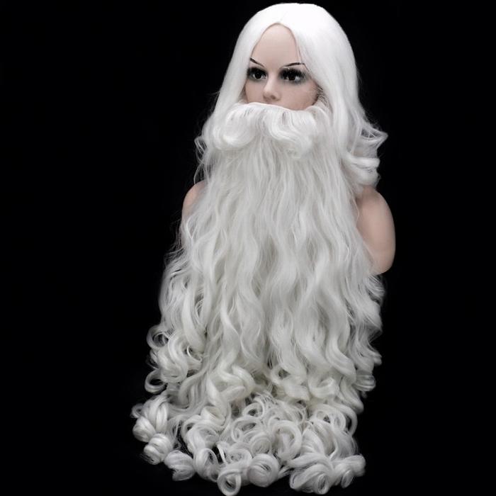 Gambar ready stock Wig Rambut Dan Jenggot Palsu Premium Tebal Sinterklas Sant dari DaunKemangiShop undefined Tokopedia