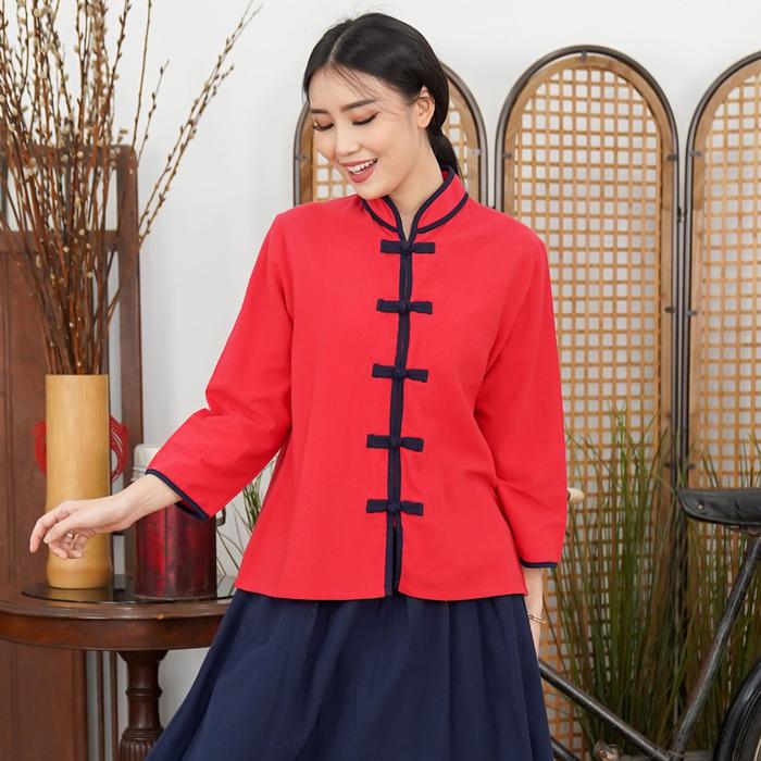 Gambar Beatrice Clothing Yuan Blouse - Blouse Cheongsam Lengan Panjang Wanita - L Red dari eritaangelina undefined Tokopedia