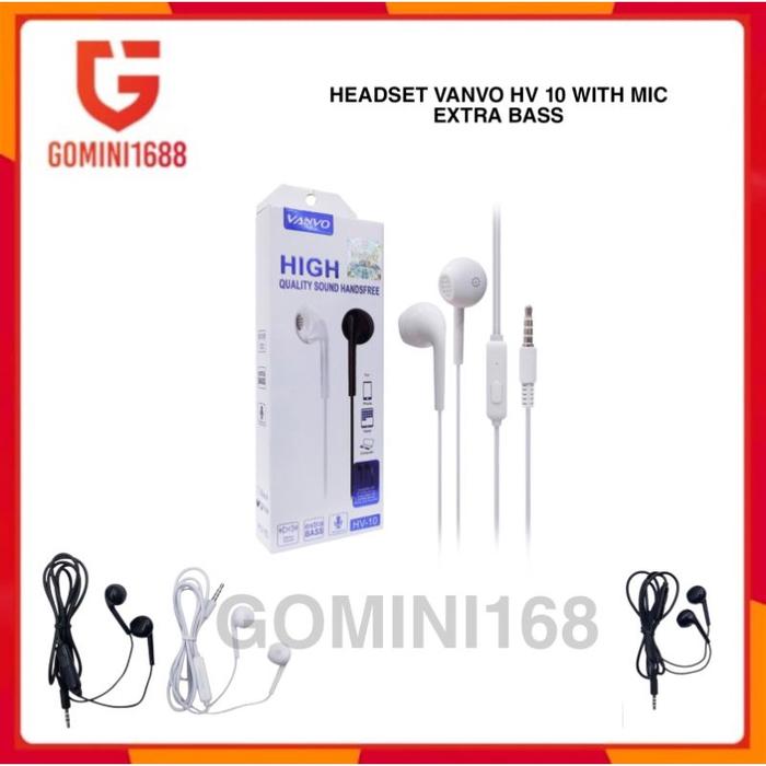 Jual Headset Vanvo Hv-10 Handsfree Hv10 Earphone Stereo With Mic