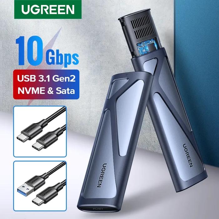 Jual UGREEN NVMe SSD Enclosure Dual Protocol NVMe SATA to USB