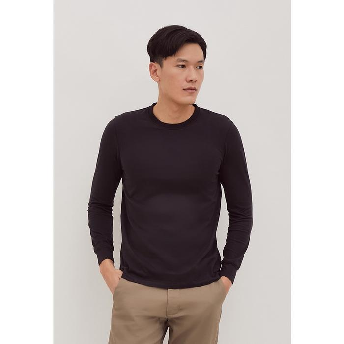 Gambar MOC Kaos Pria Lengan Panjang Aberdeen Black Long Slim Fit Tshirt - L dari Salezone Official undefined Tokopedia