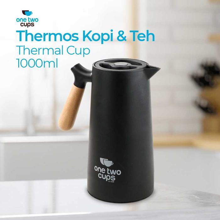 Gambar One Two Cups Teko Termos Air Panas Vacuum Jug Flask 1L - LS-029 - Hitam dari YUKI SMARTHOME undefined Tokopedia