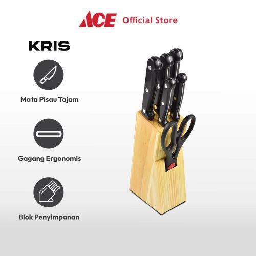 Gambar Kris Set 7 Pcs Pisau Dapur - Hitam Multifunctional Cooking Knife dari DS Store Tokopedia undefined Tokopedia