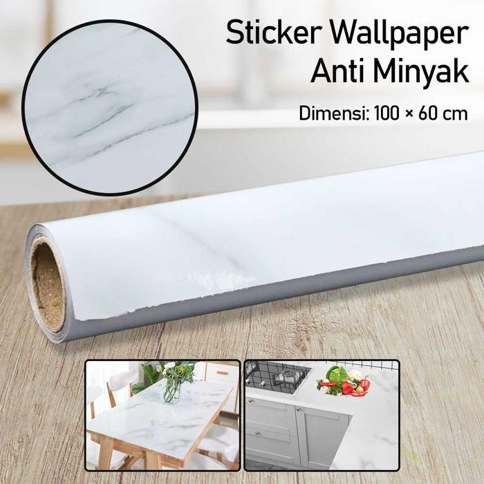 Gambar Sticker Wallpaper Tahan Air dan Tahan Minyak Meja Dinding Dapur Anti Minyak - Putih, 200 x 60 cm dari YUKI SMARTHOME undefined Tokopedia
