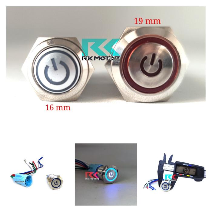 Jual Saklar Switch On Off Logo Power Alumunium 19Mm Dc 12V - Jakarta ...
