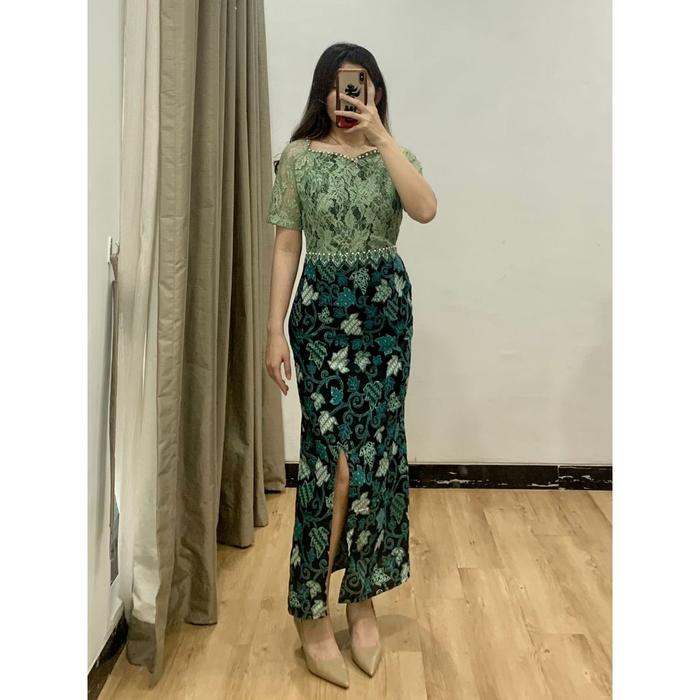 Long Dress Batik Modern Model Gaun Pesta Style Dress Batik Modern