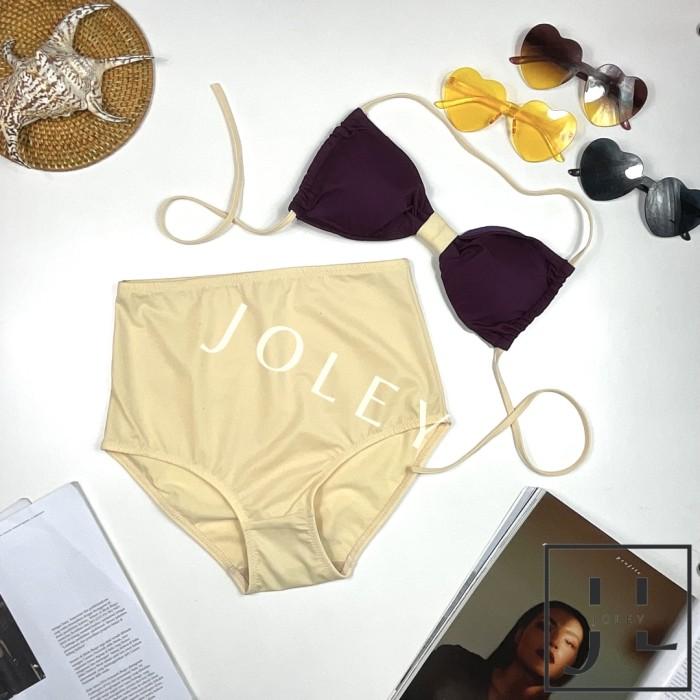 Jual Dijual bikini highwaist maroon and cream Diskon Kab