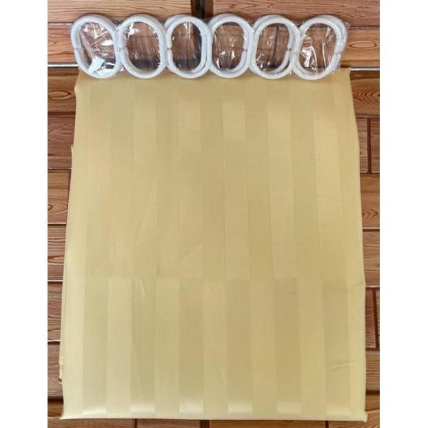 Gambar TIRAI KAMAR MANDI PREMIUM SALUR/TIRAI SHOWER WATERPROOF/SHOWER CURTAIN - Tirai Cream Salur dari raja tirai undefined Tokopedia