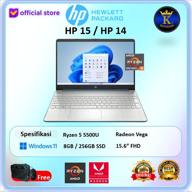 Jual Laptop HP 15 2021 Ryzen 5500U 8GB 256GB AMD Radeon Win10