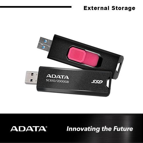 ADATA】外付けSSD SC610 500GB 550/500 SC610-500G-CBK/RD-I ADATA