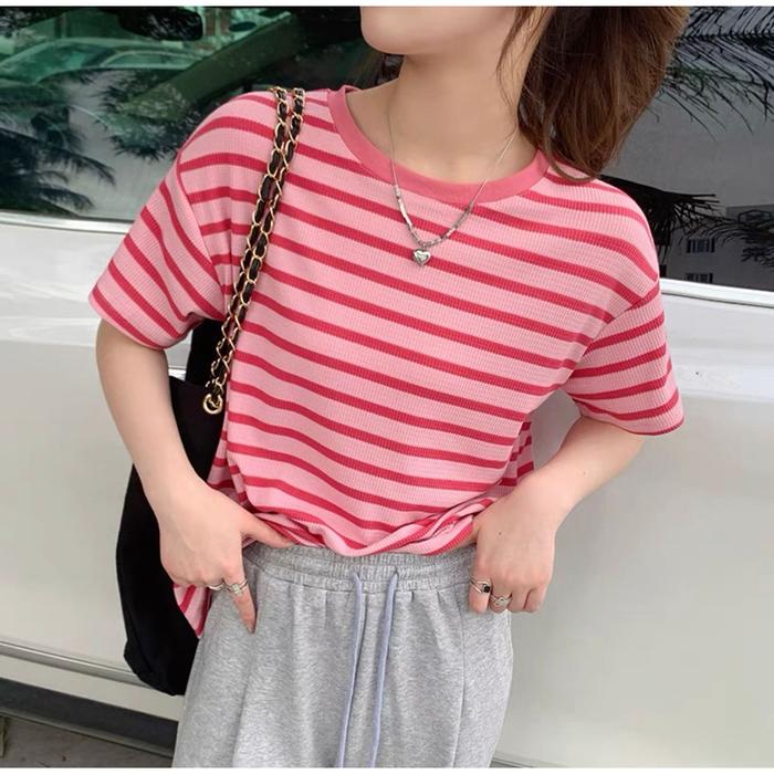 Gambar Jlook.co_ J059 Atasan Wanita Korean Style Top Wanita Atasan Rajut Knit - Pink dari jlookco undefined Tokopedia