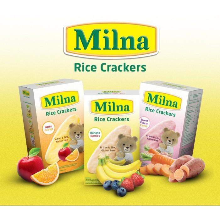 Gambar MILNA Rice Crackers 20gr Box - Banana Beries dari Mpasi Organic Foods undefined Tokopedia