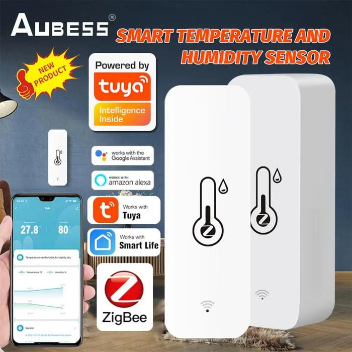 Gambar ZigBee Temperature And Humidity Sensor Smart Home Devices Linkage dari nirvanava undefined Tokopedia