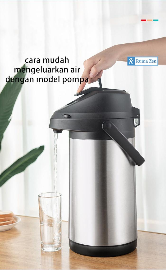 Gambar Termos Vacuum Minum Air Panas Penyimpanan Air Stainless Steel 304 - 1.9L dari Ruma Zen undefined Tokopedia