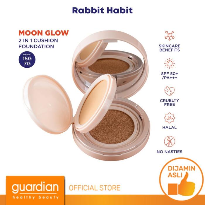 Gambar Rabbit Habit Moon Glow 2 Beige & Vanilla 2-In-1 Cushion 22G dari Guardian Official Store undefined Tokopedia