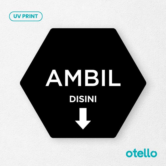 Jual Ambil Disini Sign Board Akrilik Signage Sticker Papan Label ...