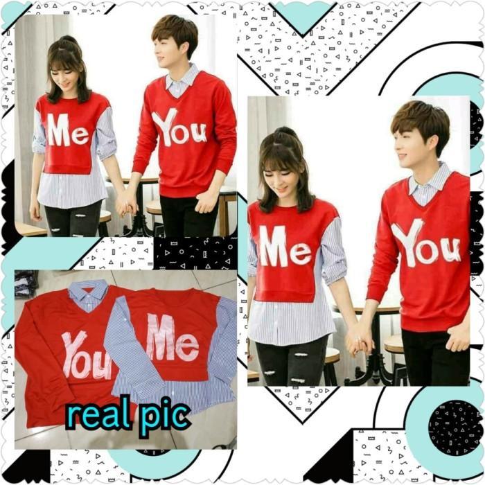 Gambar SWEATER COUPLE KEKINIAN BAJU TERBARU HOODIE PASANGAN PACAR YOU N ME - Merah dari TOKO LARIS SLL undefined Tokopedia