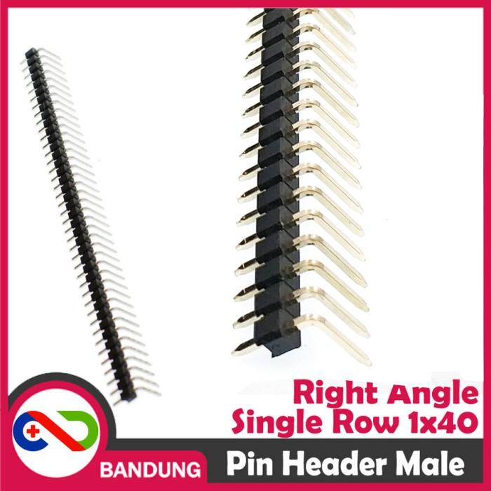 Jual [Cnc] Pin Header Strip Male Single Row 1x40 2.54mm Right Angle L ...