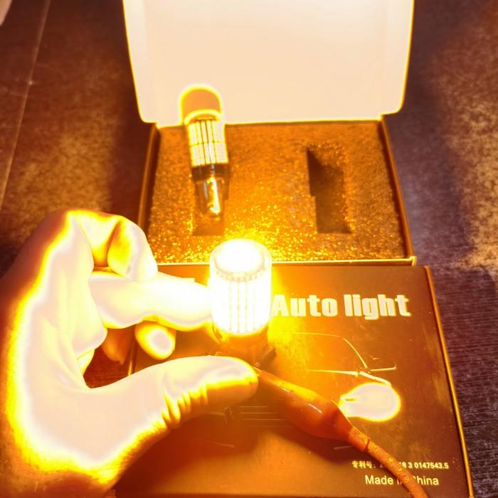 Gambar LED T20 (GEPENG) ISI 2PCS / LED 144 SUPER BRIGHT LED RITTING SEIN - kuning bulat dari CV selfiy undefined Tokopedia