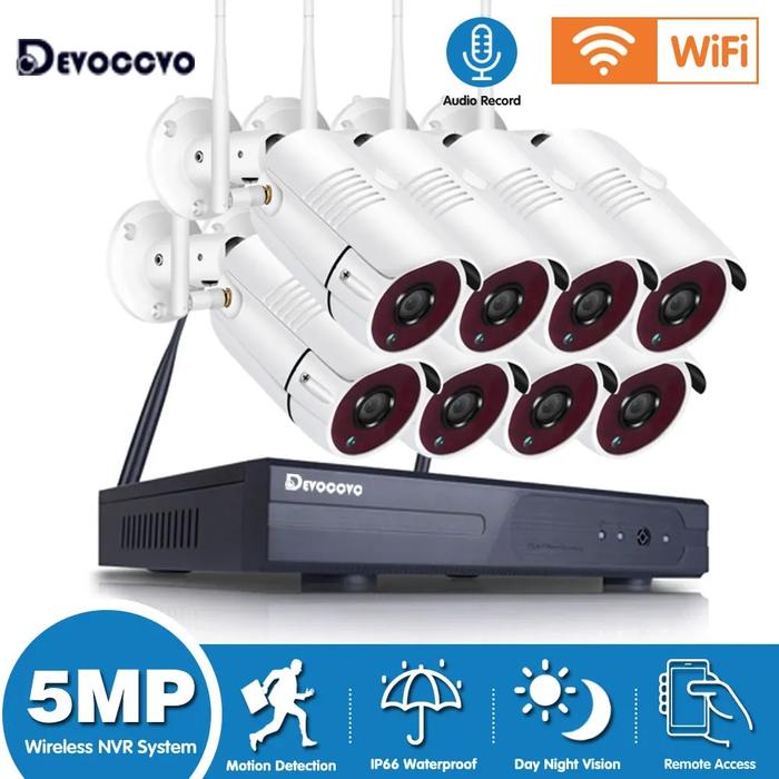 Gambar LJ 8CH 5MP HD WiFi IP Security Camera Set Wireless NVR Kit Huma dari leatherjaya undefined Tokopedia