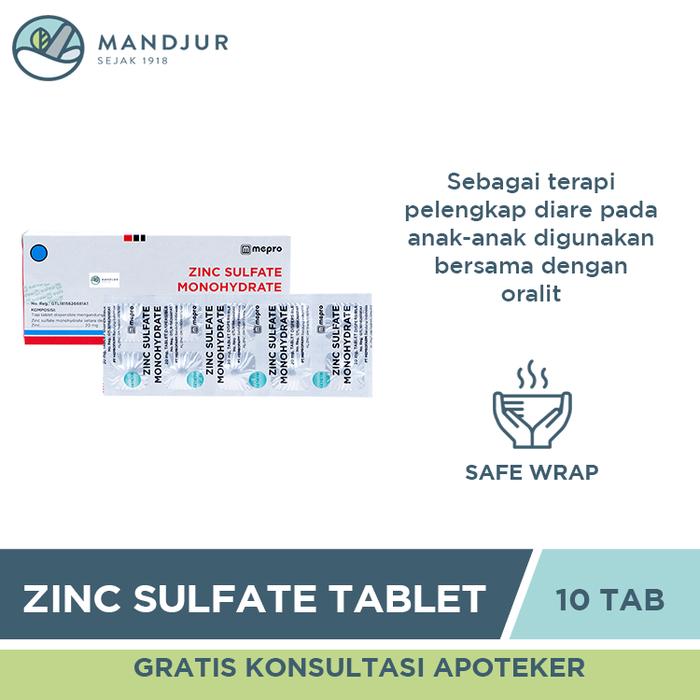 Jual Zinc Sulfate Monohydrate 20 Mg Strip 10 Tablet Pelengkap Obat