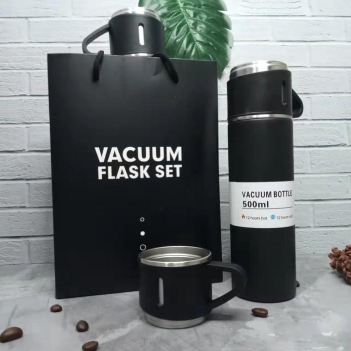 Gambar Termos 3 Cangkir Vacuum Flask Set Botol Minum Set 500ml Panas Dingin - Hitam dari Lockgamerz Electronic undefined Tokopedia