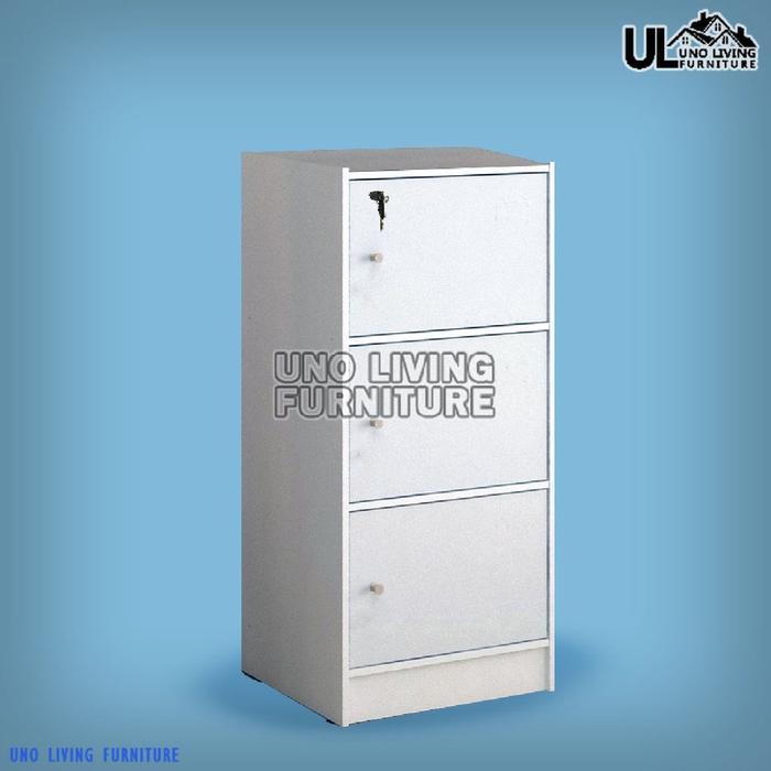 Gambar LEMARI RAK SERBAGUNA SUSUN 3 4 5 KAYU DENGAN KUNCI TERBARU MURAH - 3 SUSUN WHITE dari Collectionhome. undefined Tokopedia