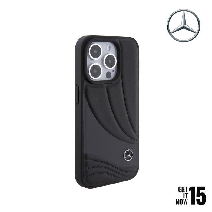 Gambar Case IPhone 15 / Plus /Pro / Pro Max MERCEDES Genuine LTR New Wave III - Black, 15 Pro dari PlayWorks Store undefined Tokopedia