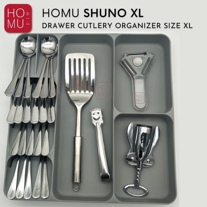 Gambar HOMU SHUNO XL DRAWER ORGANIZER SENDOK GARPU SPATULA CUTLERY STORAGE dari arispermadi undefined Tokopedia
