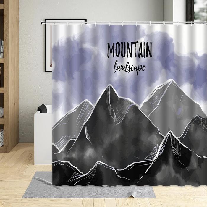 Gambar TR Winter Snow Mountain Shower Curtain Forest Trees Snowboard H dari Tools Rules undefined Tokopedia