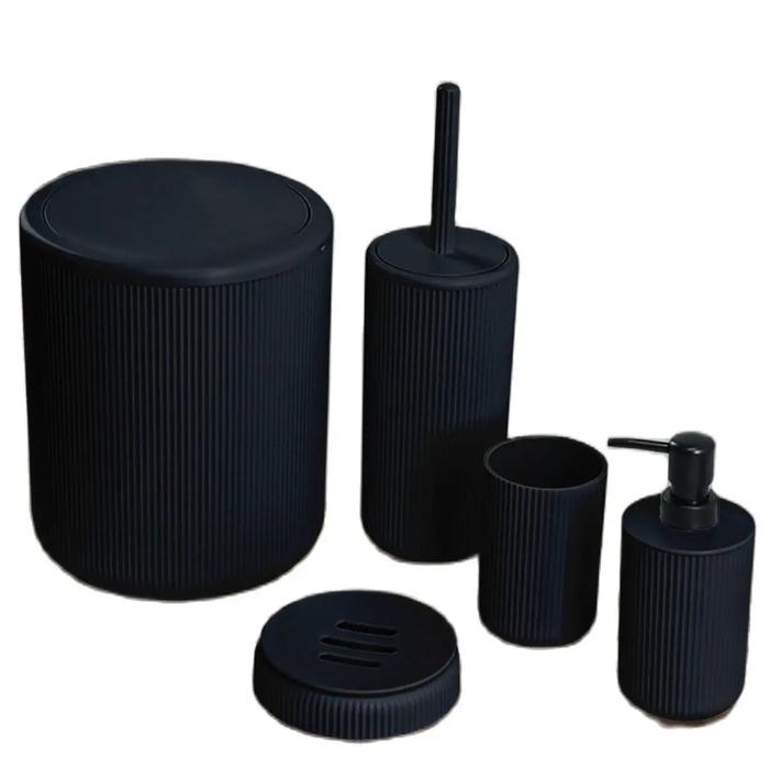 Gambar Bathroom Accessory Set Acrylic Black 5 Pcs Toothbrush dari Rare Goods Shop undefined Tokopedia