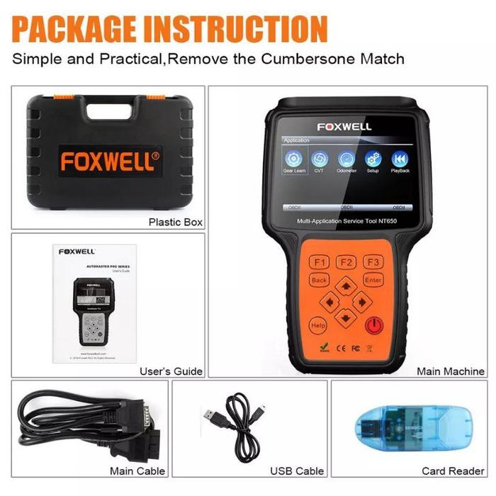 Gambar FOXWELL NT650 OBD2 Car Tool Automotive Scanner Code Reader SAS dari One D Store undefined Tokopedia