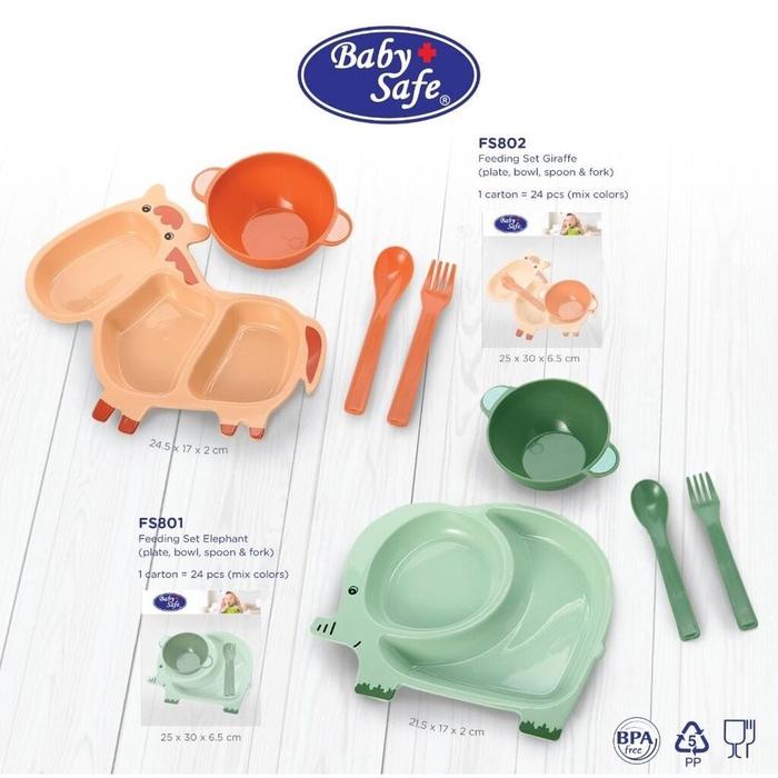 Gambar Baby Safe Feeding Set Elephant / Giraffe FS801/FS802 dari SUCII543 undefined Tokopedia