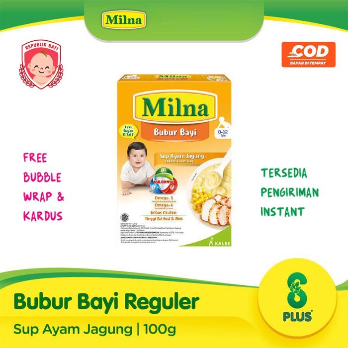 Gambar Milna Bubur Bayi Reguler 8+ 8 Bulan Sup Ayam Jagung 100gr MURAH dari Republik Bayi undefined Tokopedia