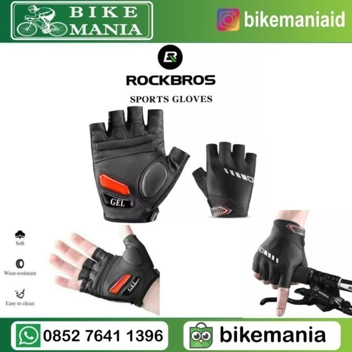 Gambar Sarung Tangan Sepeda ROCKBROS S220 Bike Glove half Finger - S143 XL dari bikemania undefined Tokopedia