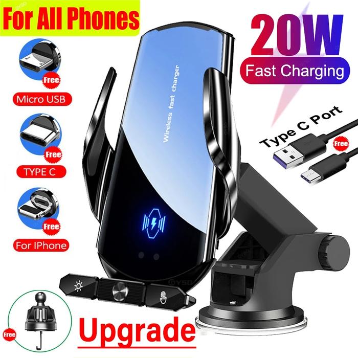 Jual 20W Wireless Chargers Car Air Vent Stand Phone Holder Fast