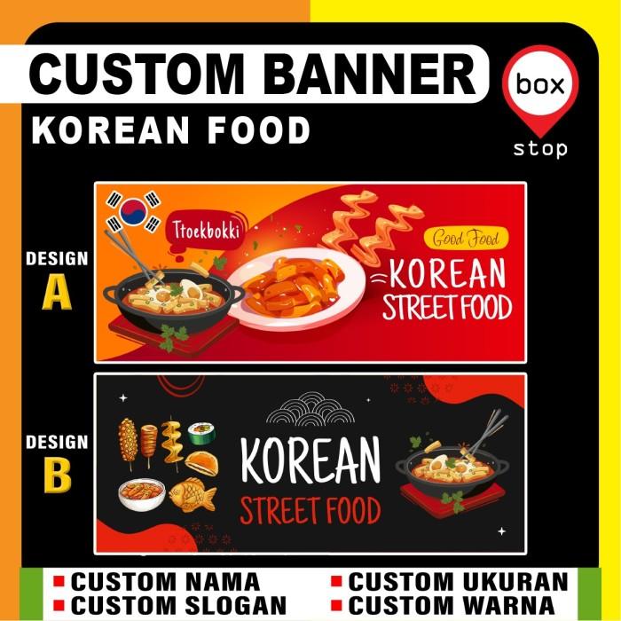 Gambar Spanduk Banner - Korean Food - 1x0,5m dari Box Stop undefined Tokopedia