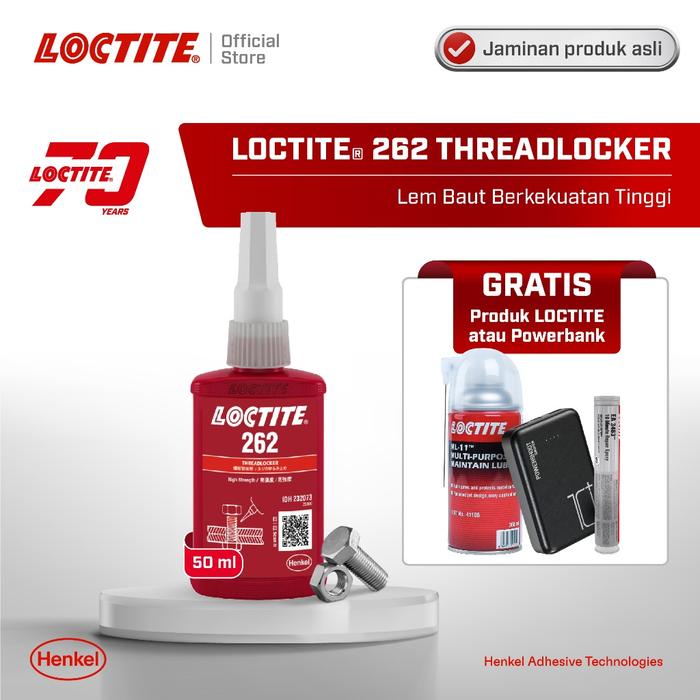 Gambar LOCTITE 262 Threadlocker Lem Baut 50 ml - 262 + ML-11 dari renastore2 undefined Tokopedia